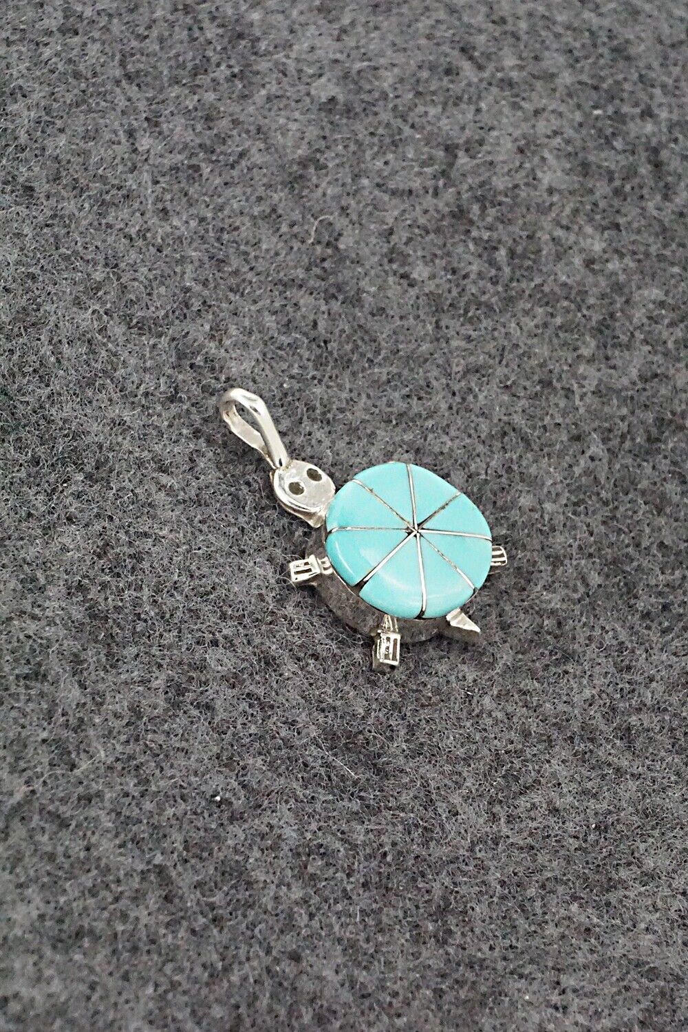 Turquoise and Sterling Silver Pendant - Johnson Laweka