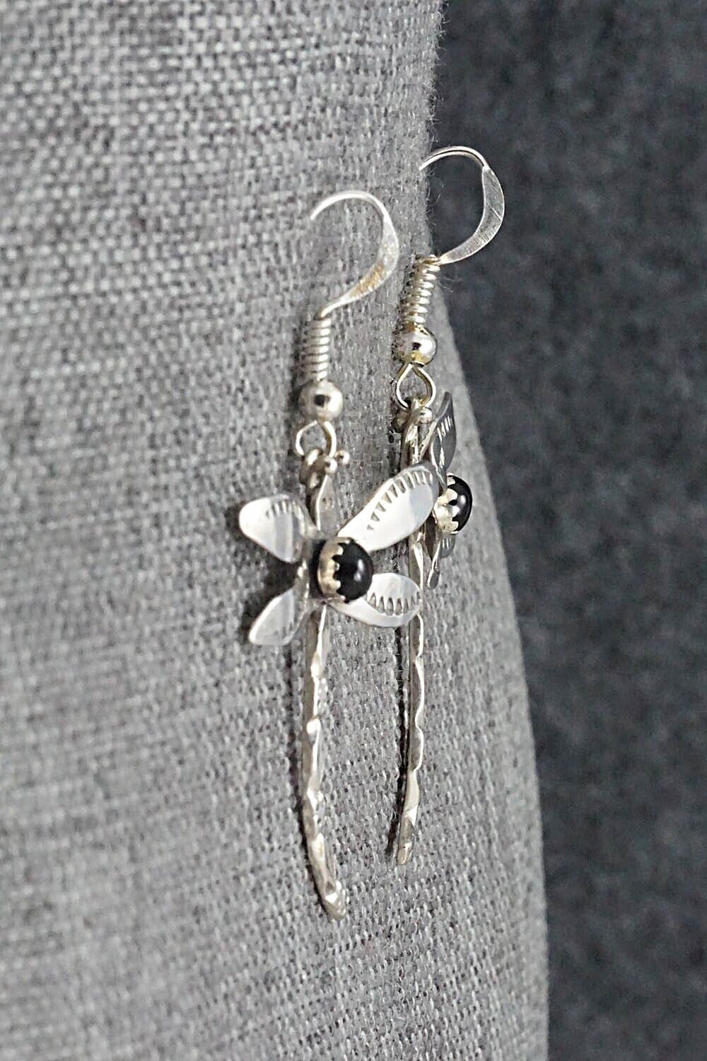 Onyx & Sterling Silver Earrings - Lucille Platero