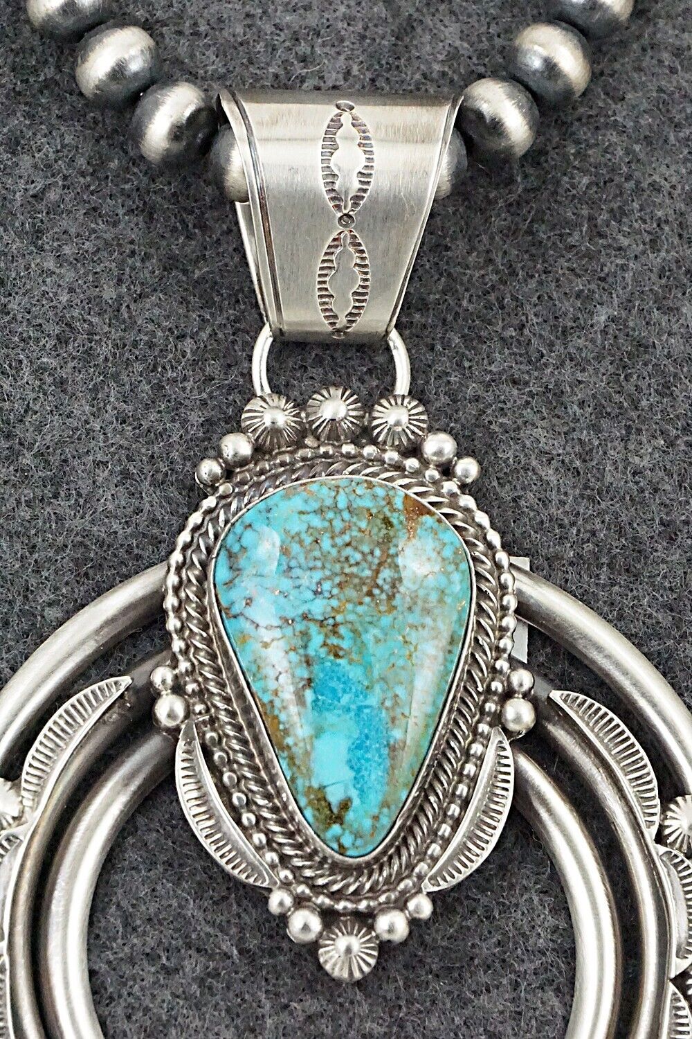 Turquoise & Sterling Silver Necklace - Tom Lewis