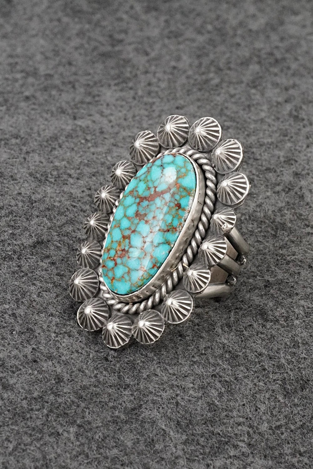 Turquoise & Sterling Silver Ring - Michael Calladitto - Size 8.5