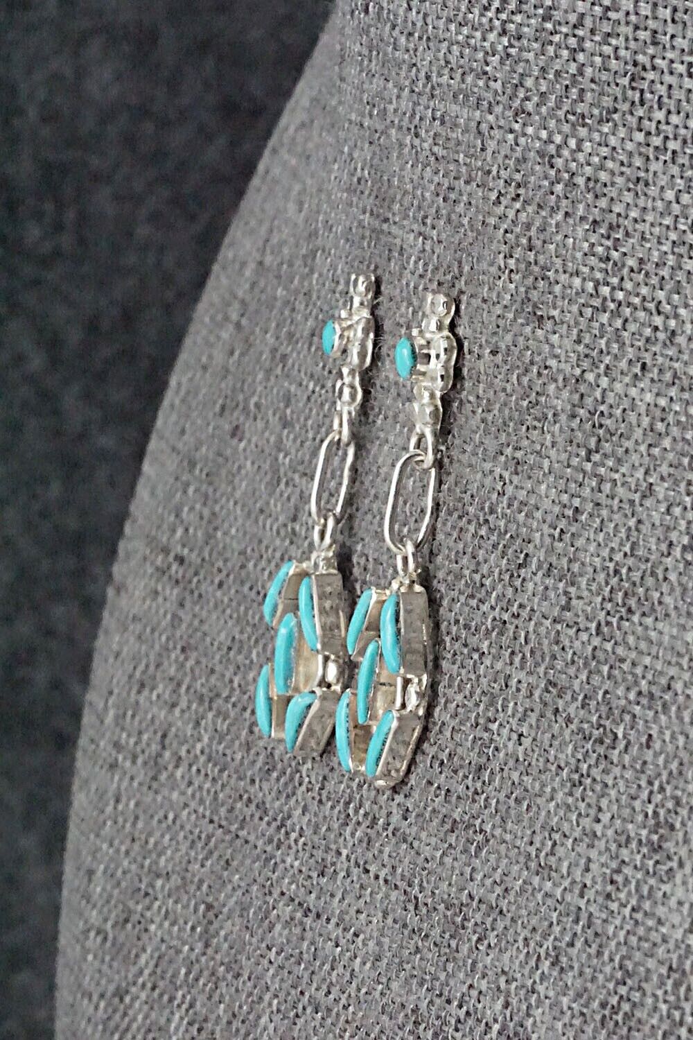 Turquoise & Sterling Silver Earrings - Phyllis Panteah