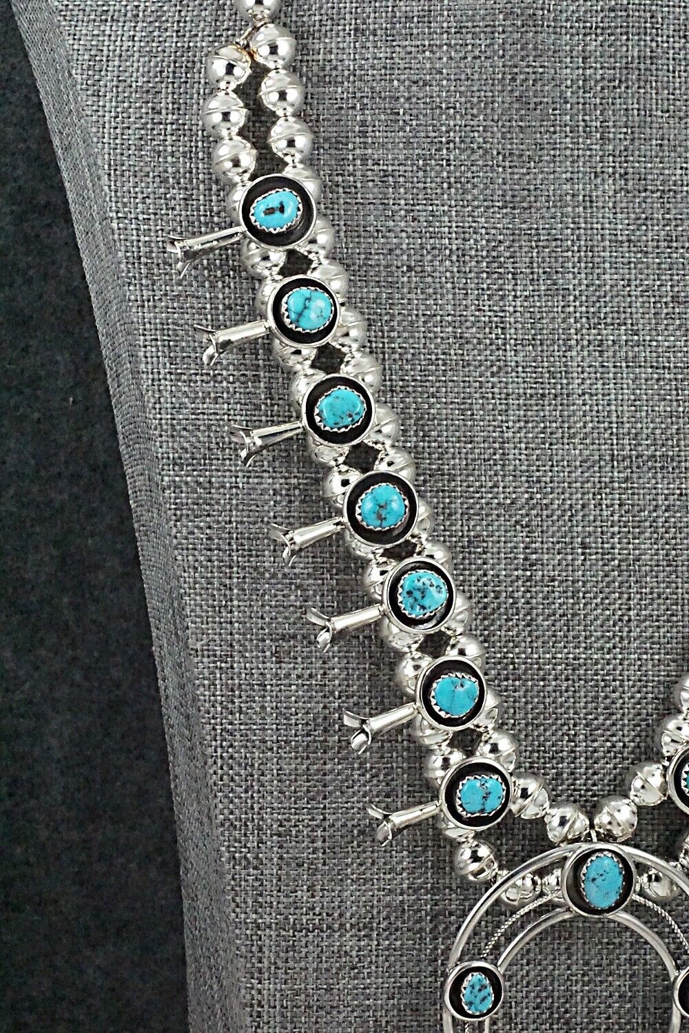 Turquoise & Sterling Silver Squash Blossom Set - Phil Garcia