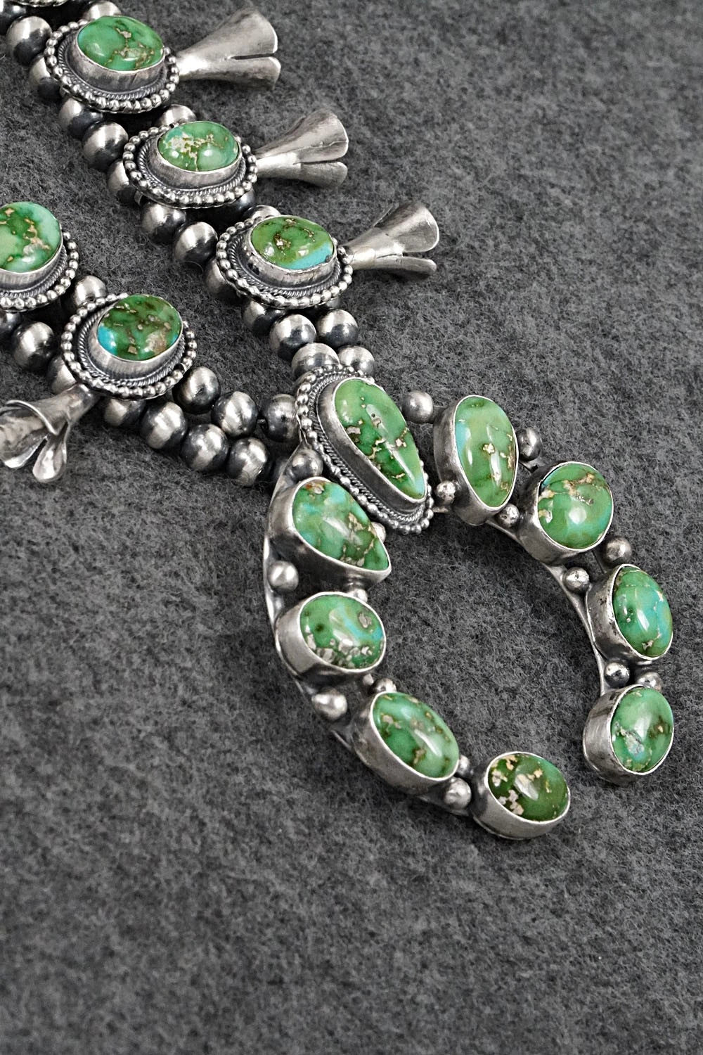 Turquoise & Sterling Silver Squash Blossom Set - Darrin Livingston