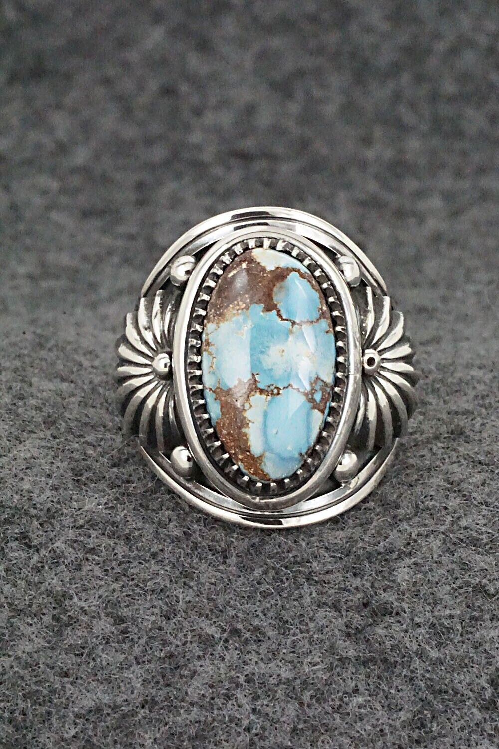 Turquoise & Sterling Silver Ring - Derrick Gordon - Size 10