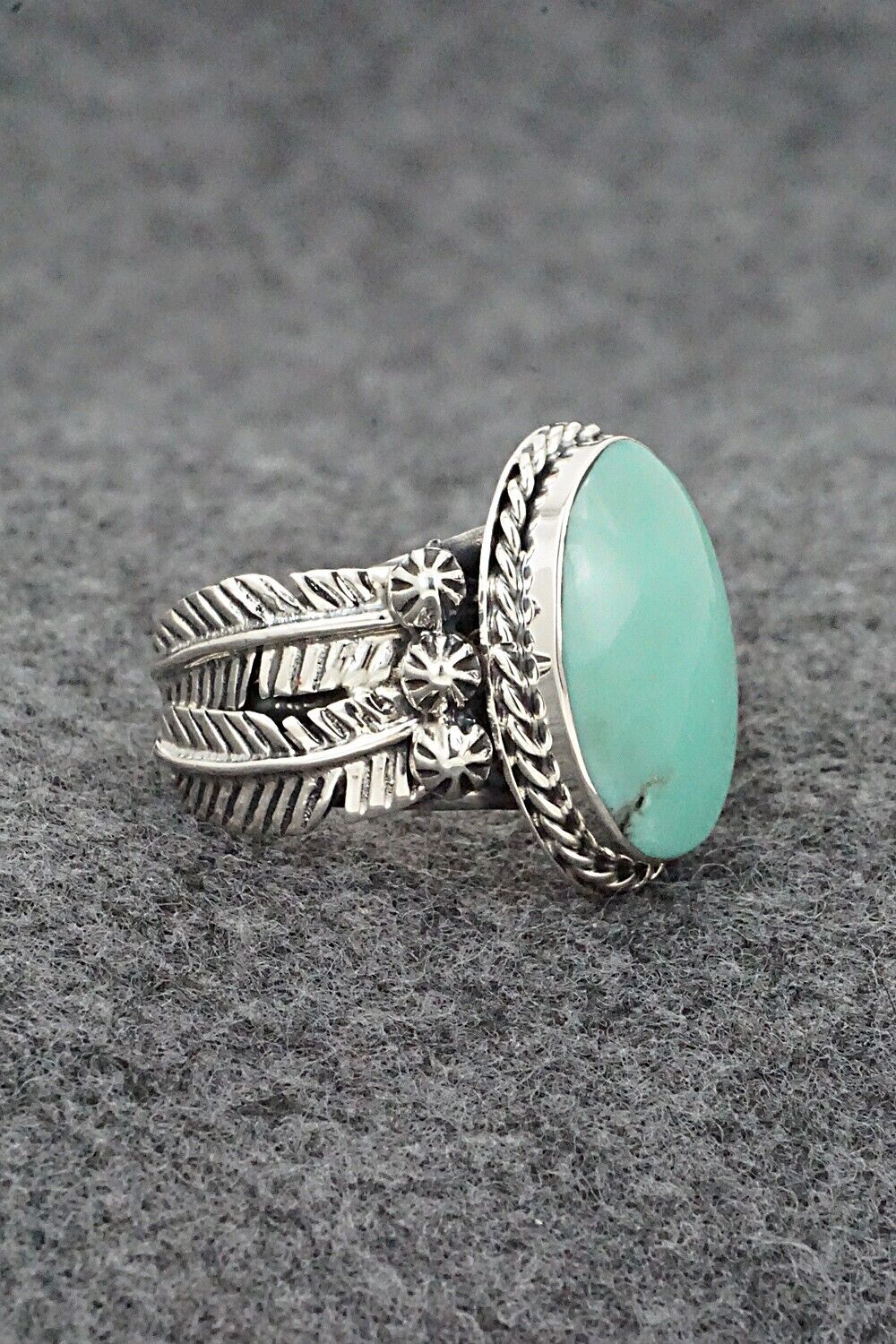 Turquoise & Sterling Silver Ring - Grace Kenneth - Size 8.5