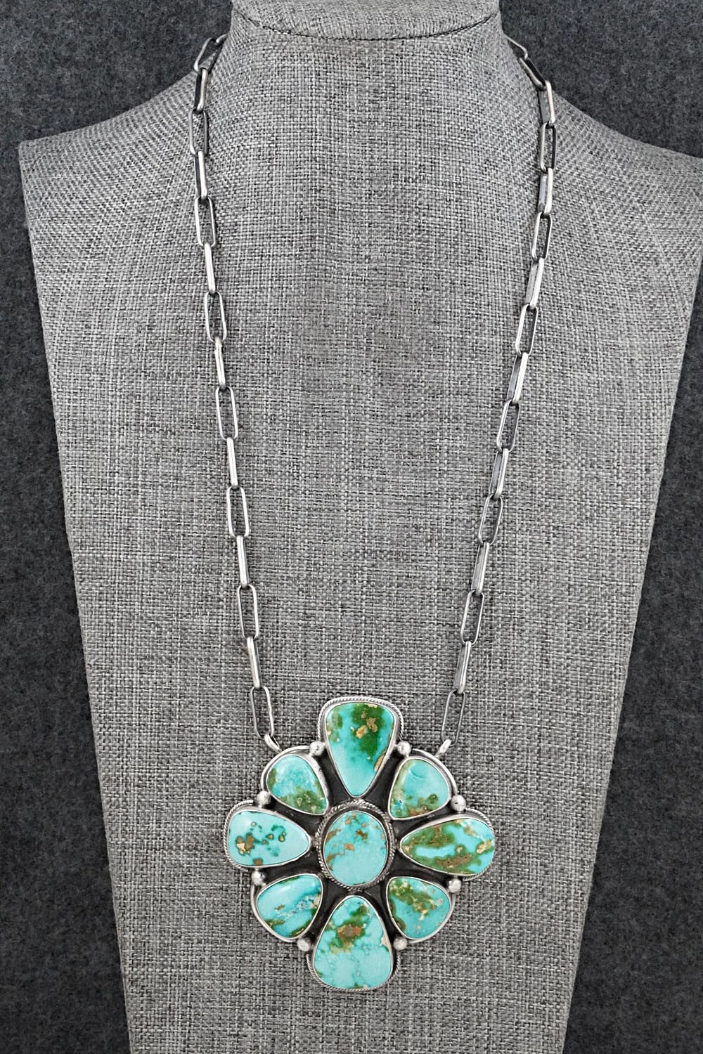 Turquoise & Sterling Silver Necklace - Darrin Livingston
