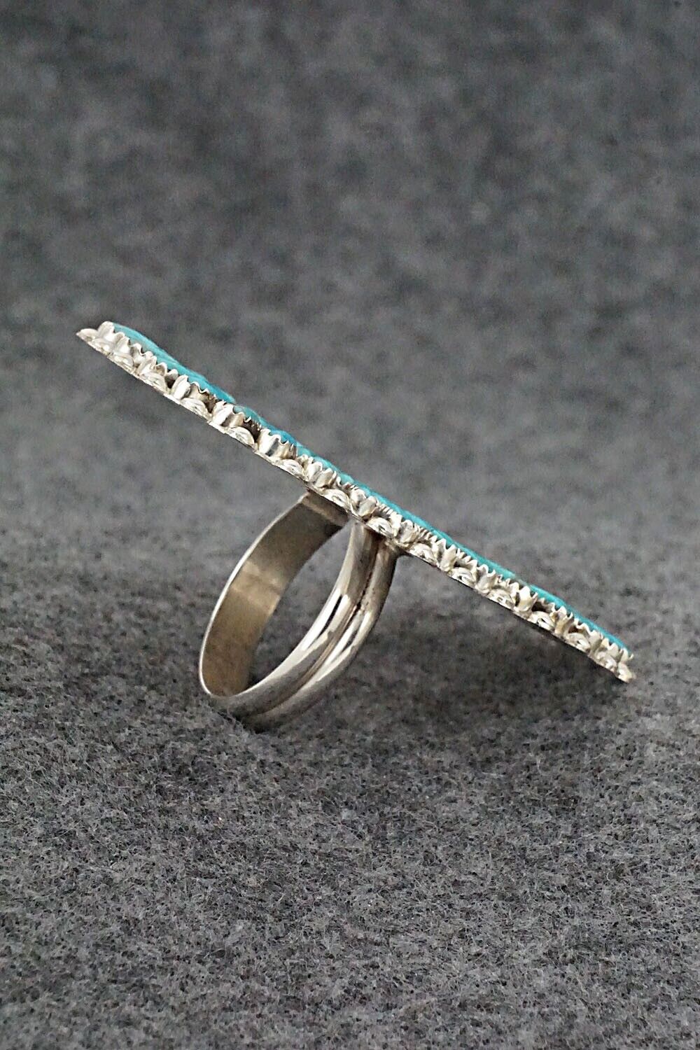 Turquoise & Sterling Silver Ring - Lavell Byjoe - Size 9.5
