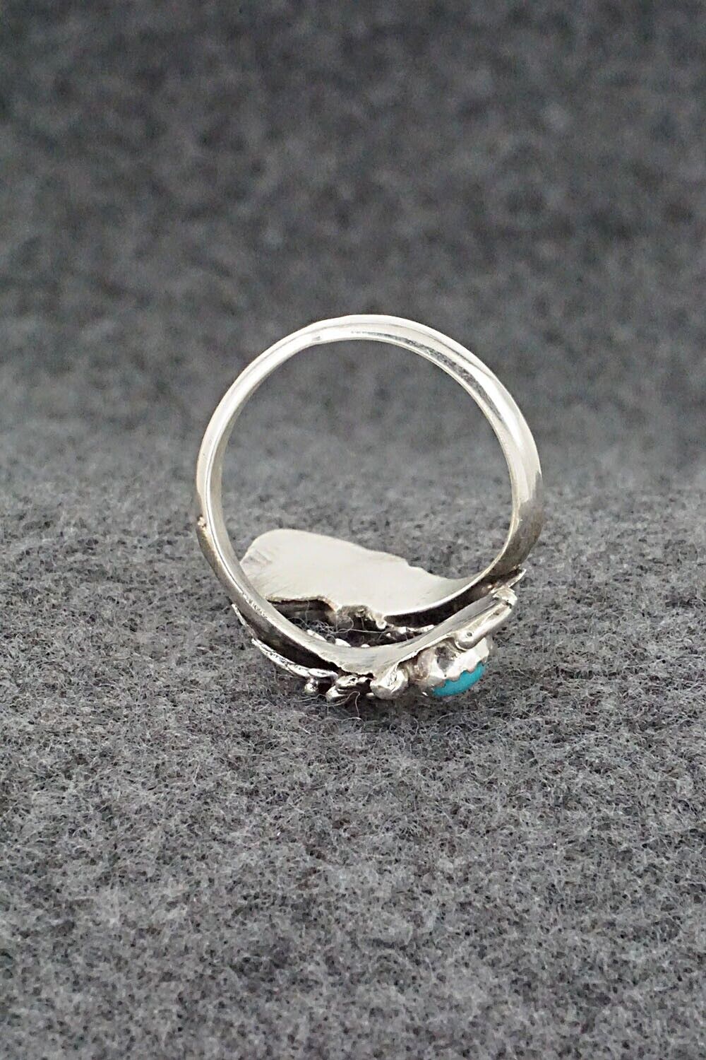 Turquoise & Sterling Silver Ring - Etta Belin - Size 8