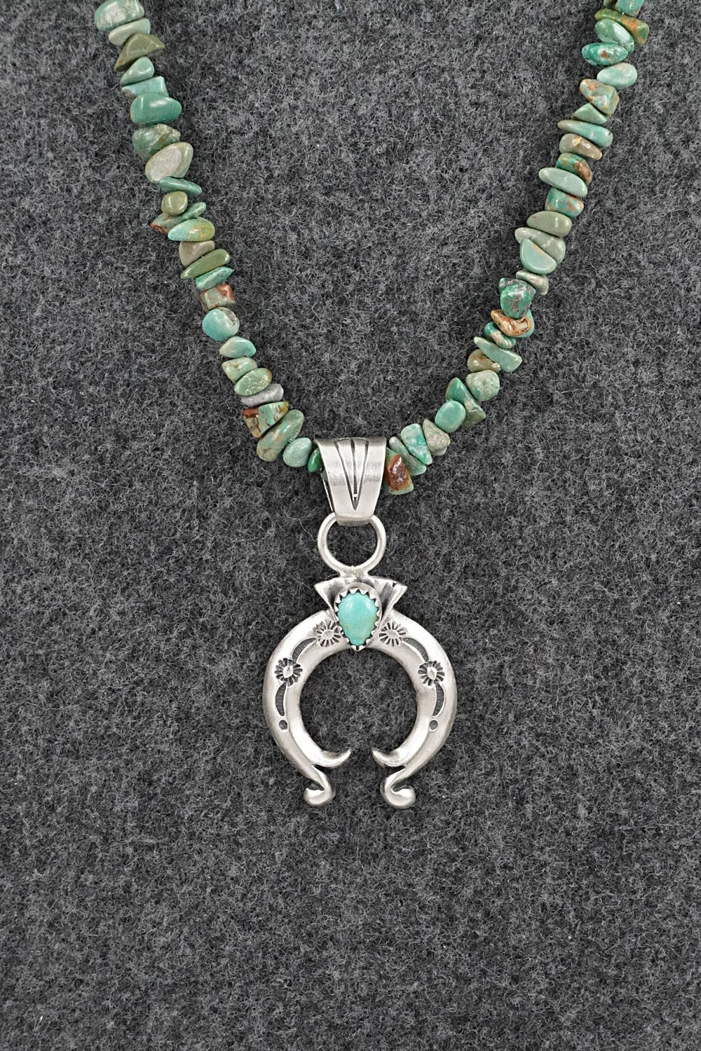 Turquoise & Sterling Silver Necklace 16" - Louise Joe