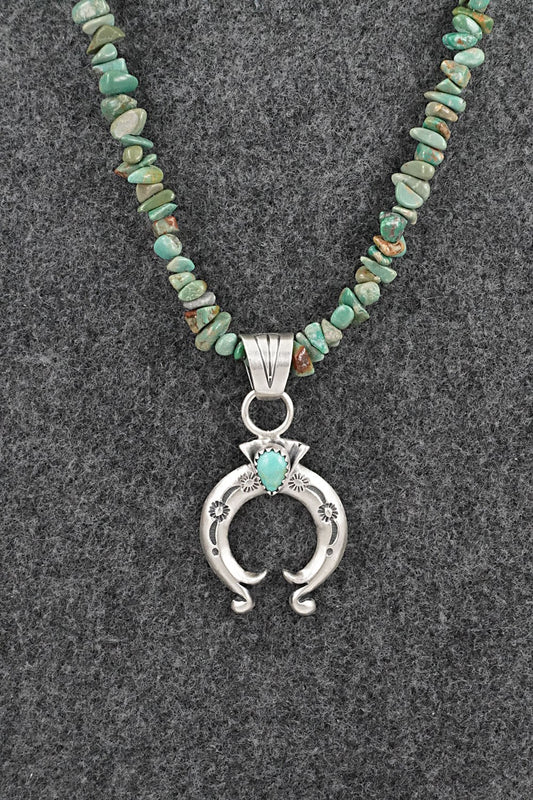 Turquoise & Sterling Silver Necklace 16" - Louise Joe