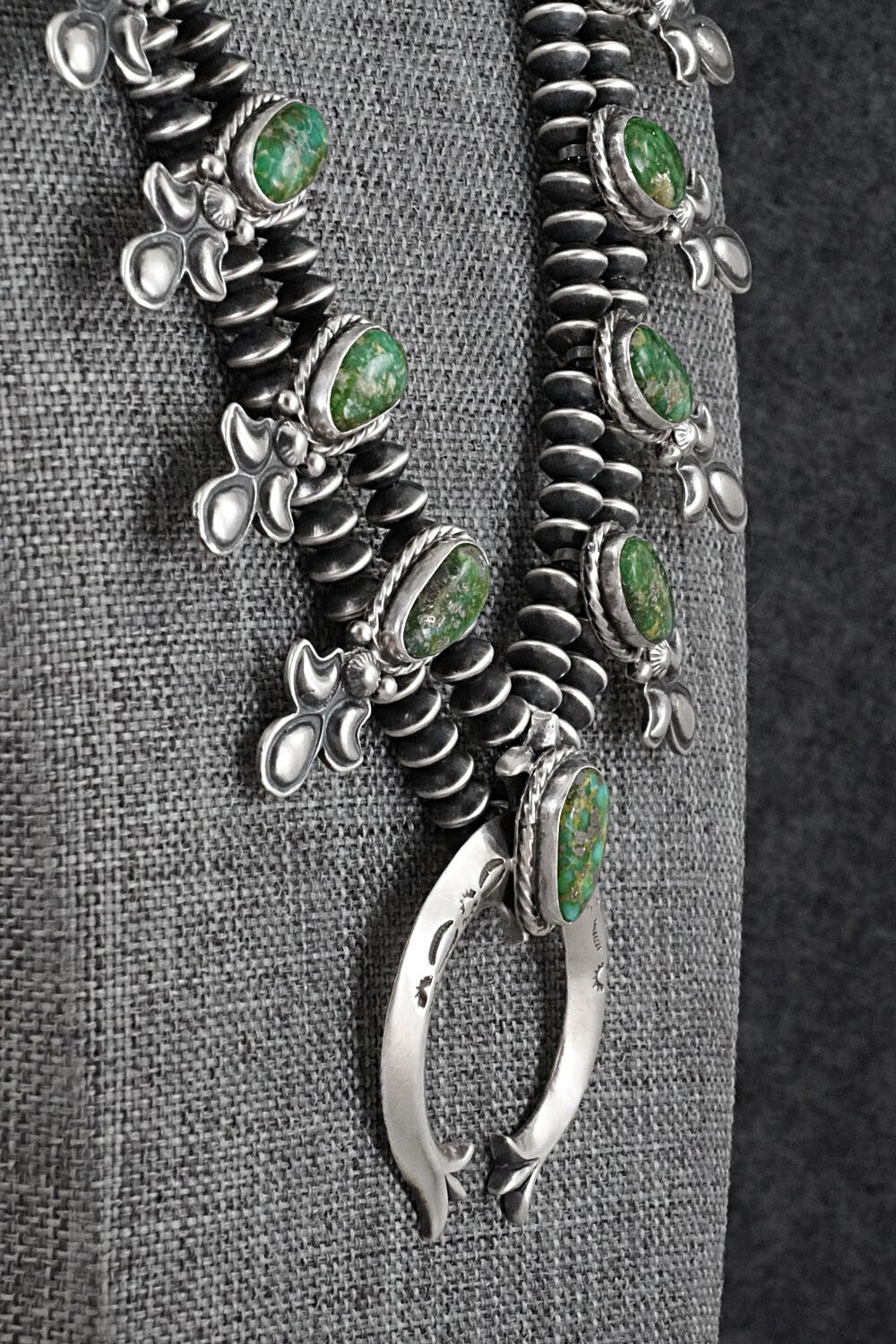 Turquoise & Sterling Silver Mini Squash Blossom Set - Adrienne Gordon