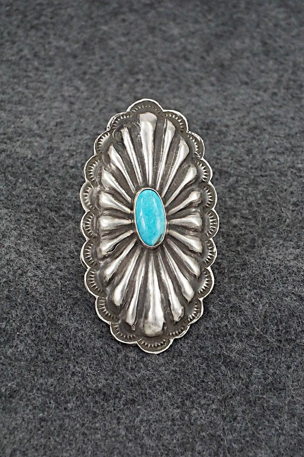 Turquoise & Sterling Silver Ring - Rita Lee - Size 8