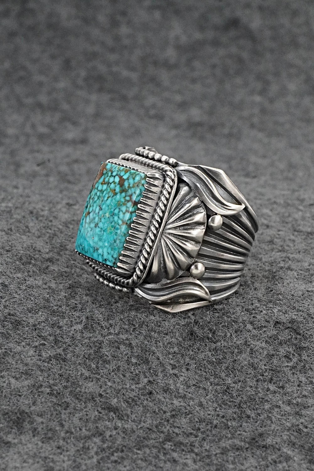 Turquoise & Sterling Silver Ring - Delbert Gordon - Size 13