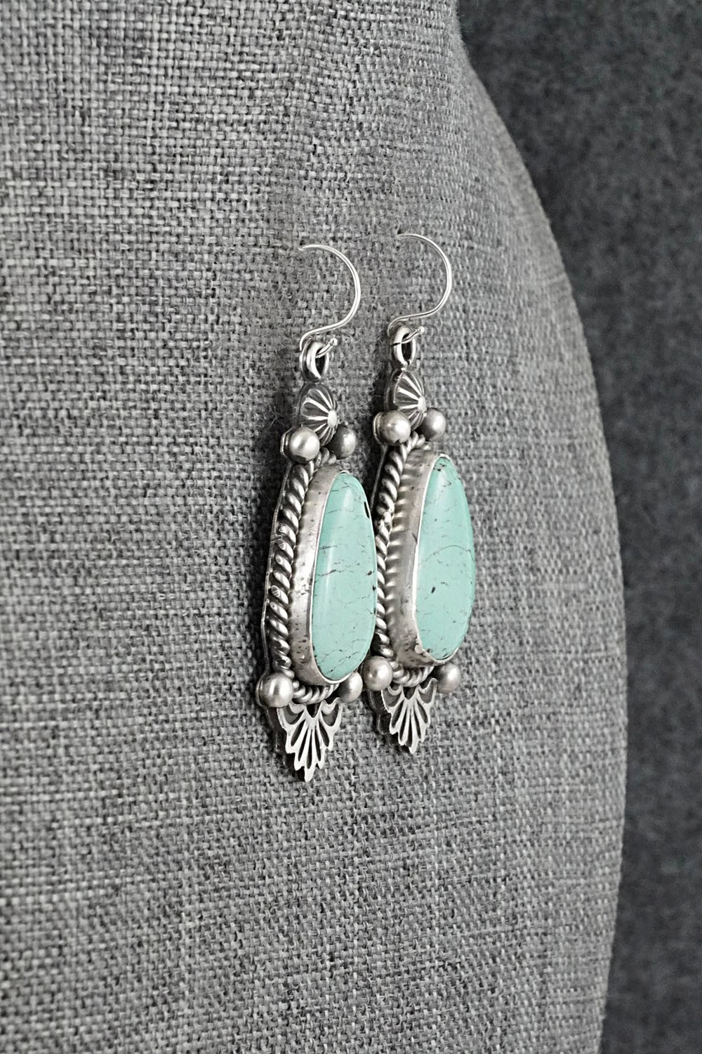 Turquoise & Sterling Silver Earrings - Michael Calladitto