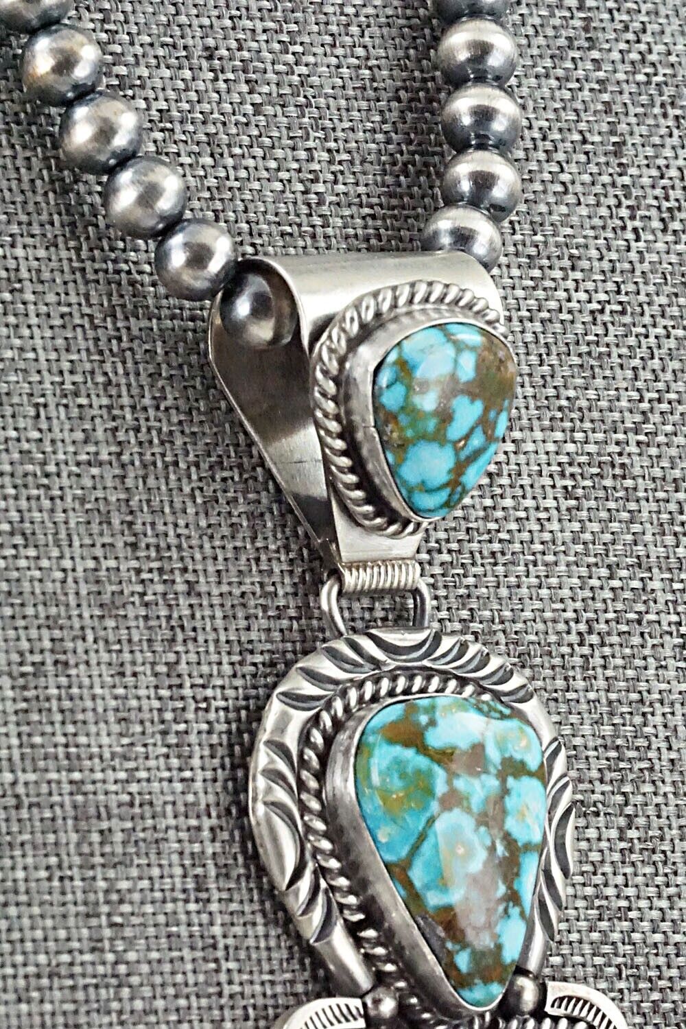 Turquoise & Sterling Silver Necklace - Raymond Delgarito