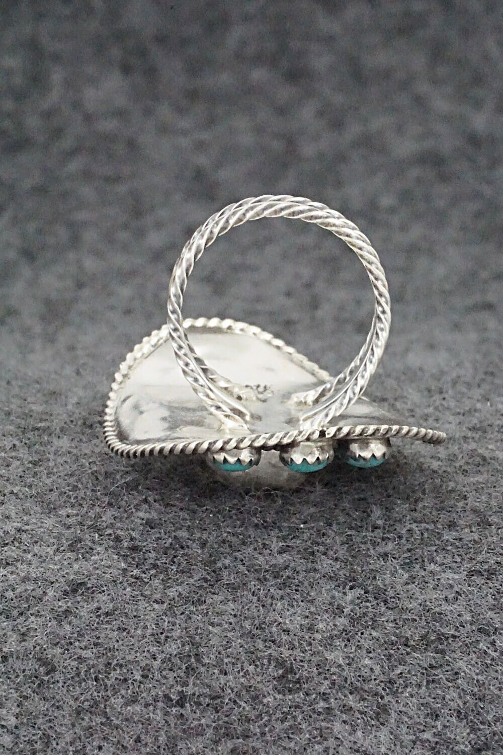 Turquoise & Sterling Silver Ring - Bobby Platero - Size 5.75