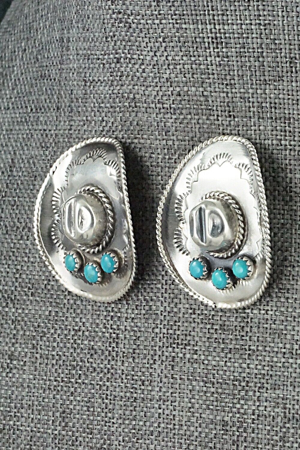 Turquoise & Sterling Silver Earrings - Bobby Platero