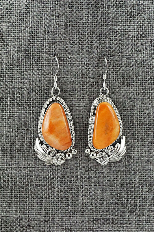 Spiny Oyster & Sterling Silver Earrings - Fannie Platero
