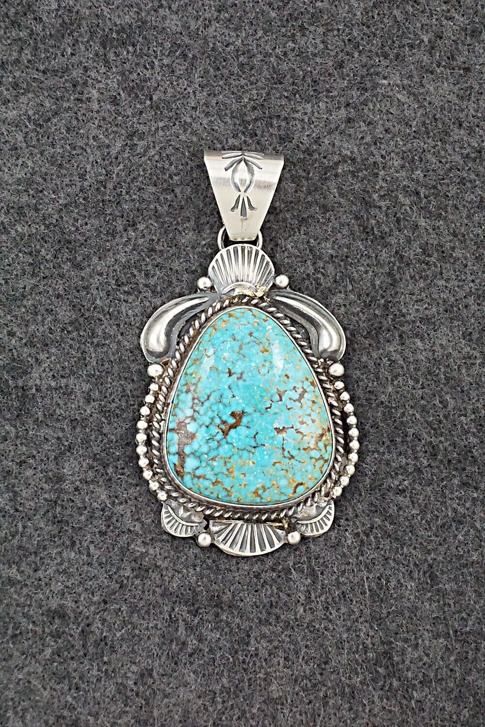 Turquoise & Sterling Silver Pendant - Raymond Delgarito