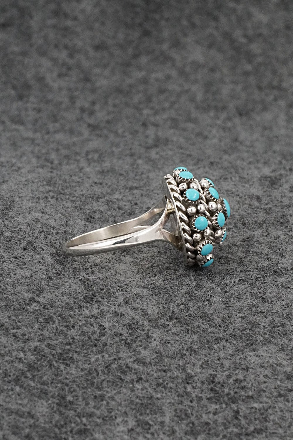 Turquoise & Sterling Silver Ring - Dickie Charley - Size 7.5