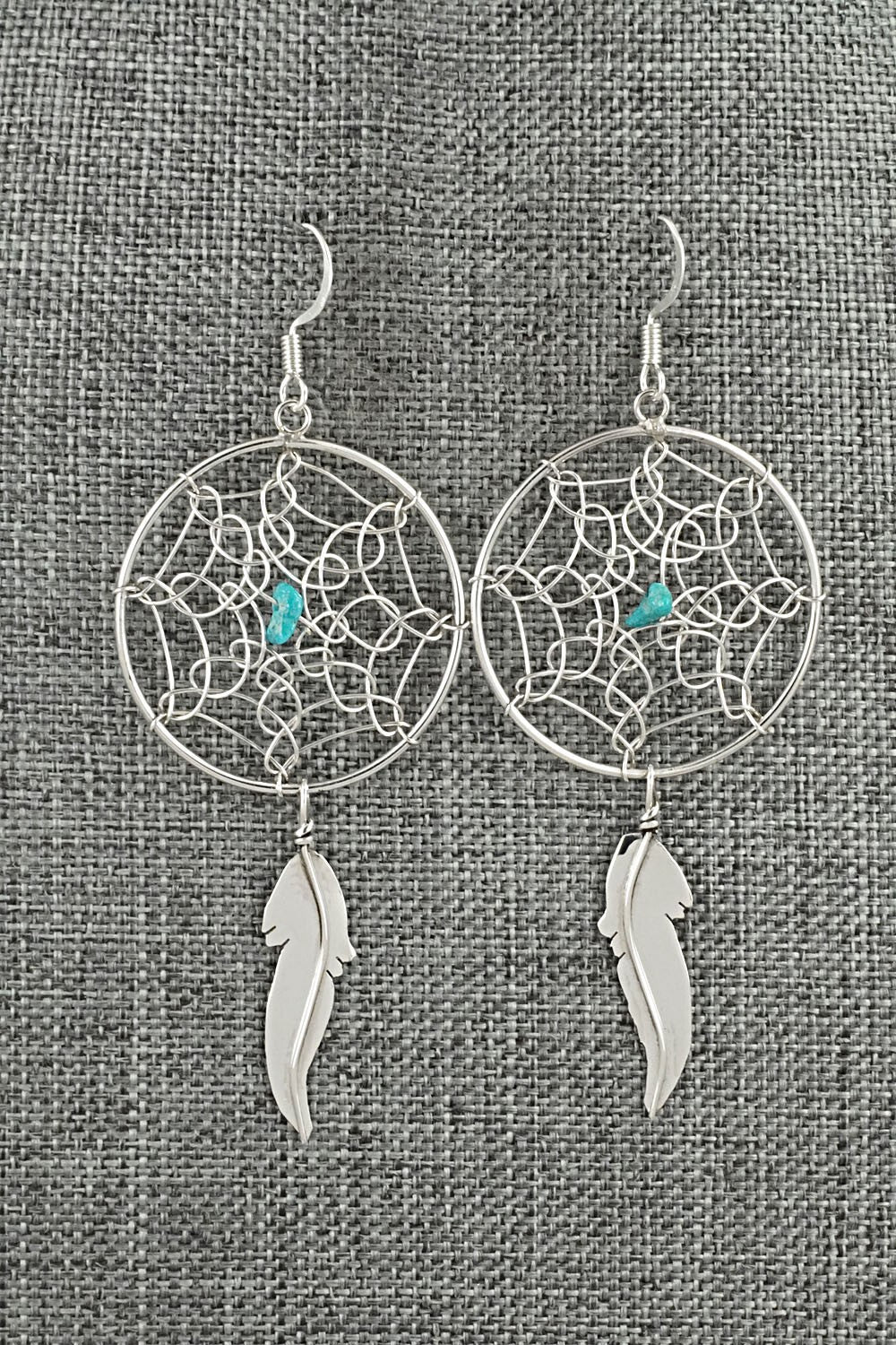 Turquoise & Sterling Silver Earrings - Lorenzo Arviso Jr.