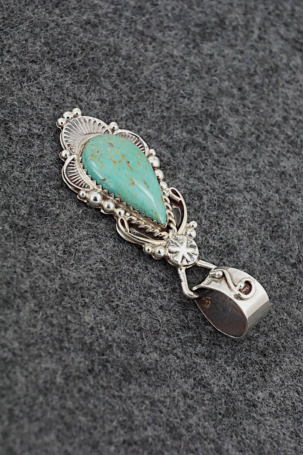 Turquoise & Sterling Silver Pendant & Earrings Set - Anthony Brown