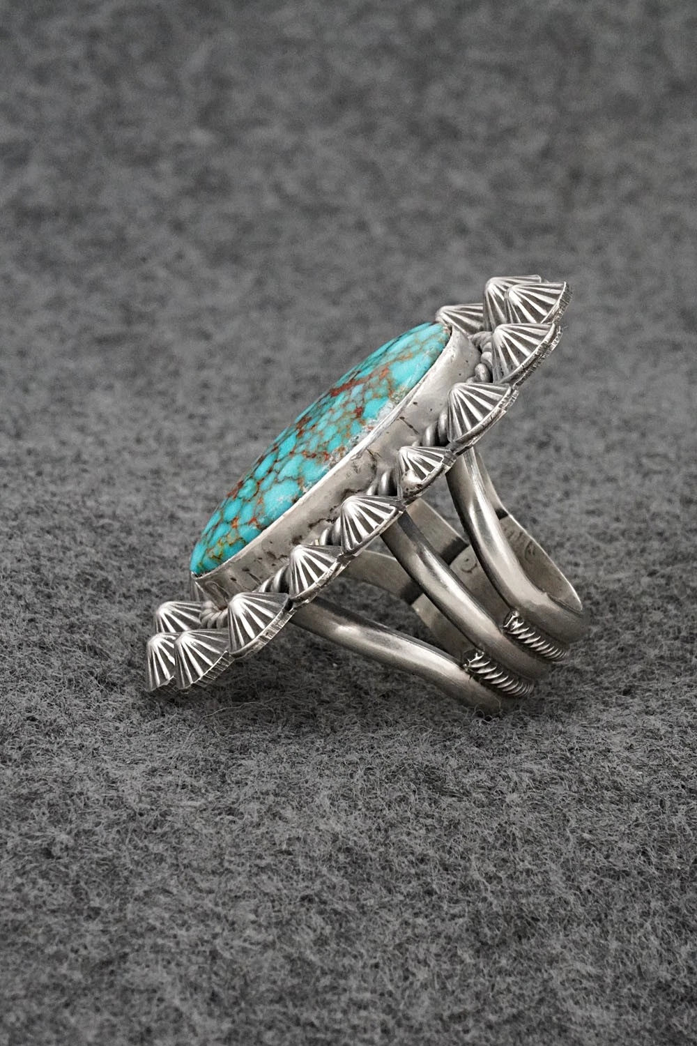 Turquoise & Sterling Silver Ring - Michael Calladitto - Size 8.5