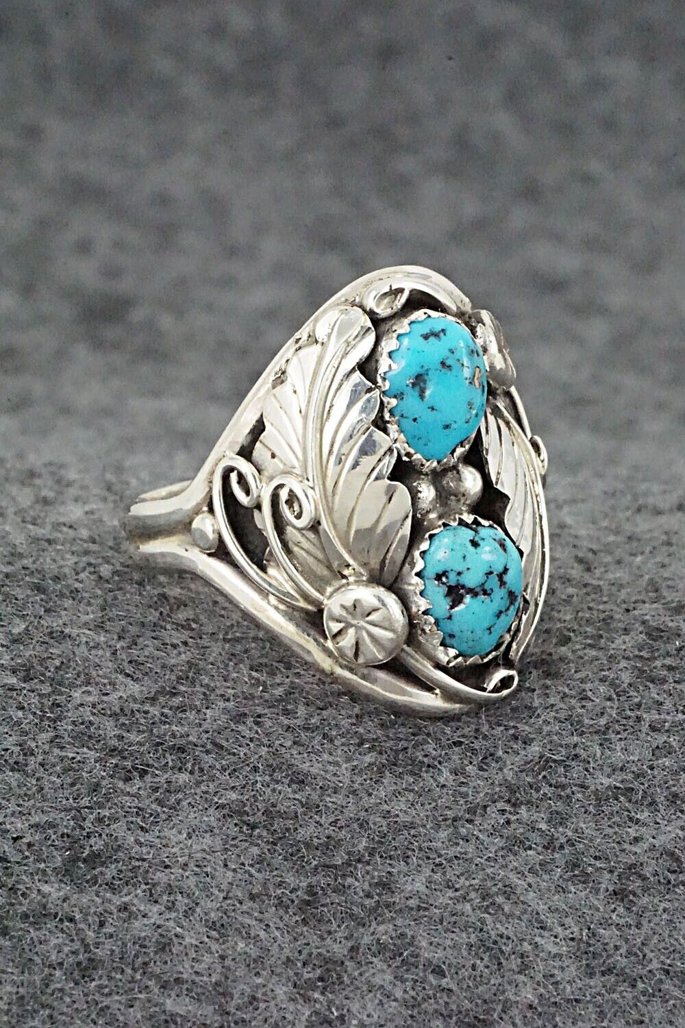 Turquoise & Sterling Silver Ring - Lorena Brown - Size 12
