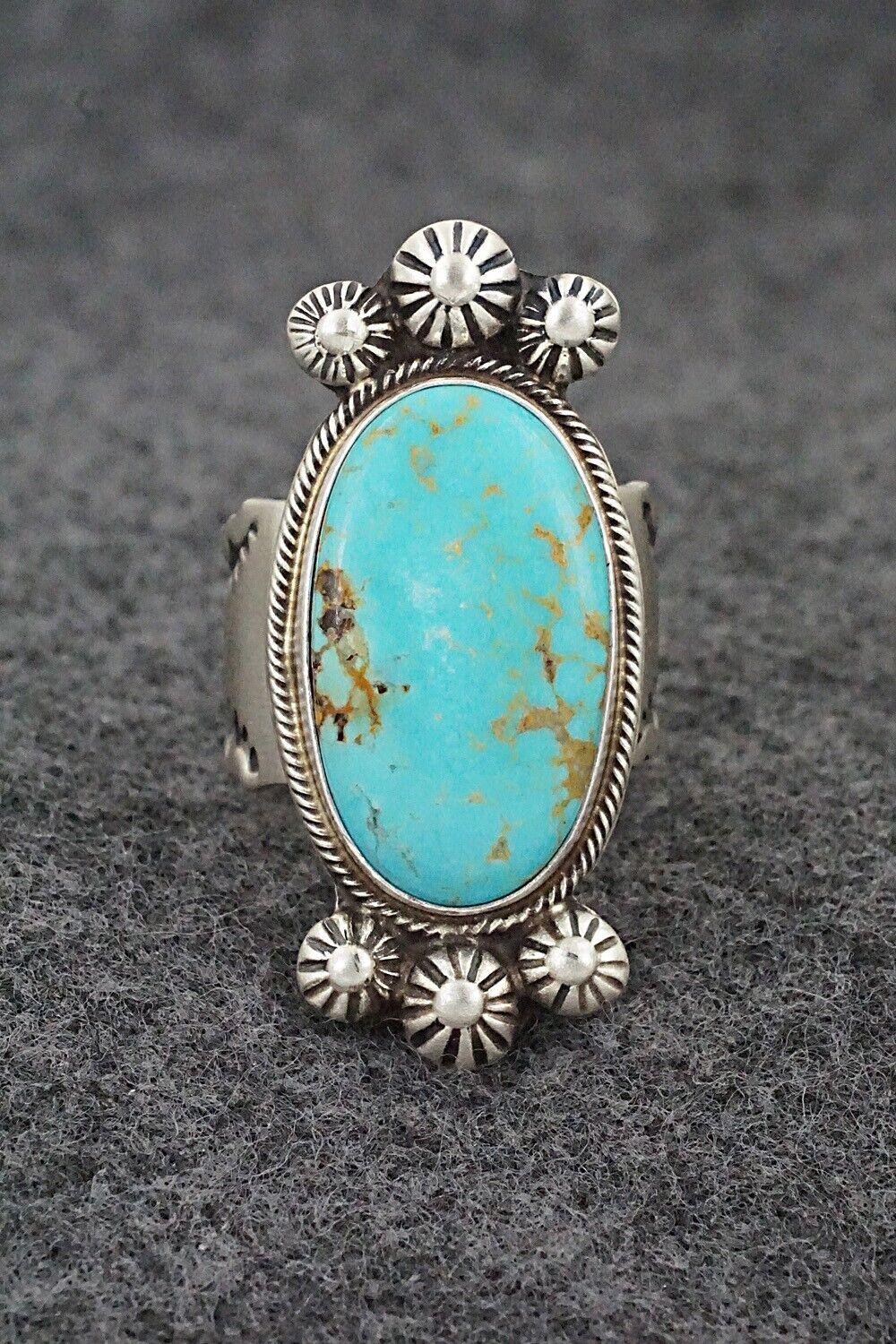 Turquoise & Sterling Silver Ring - Kathleen Livingston - Size 7