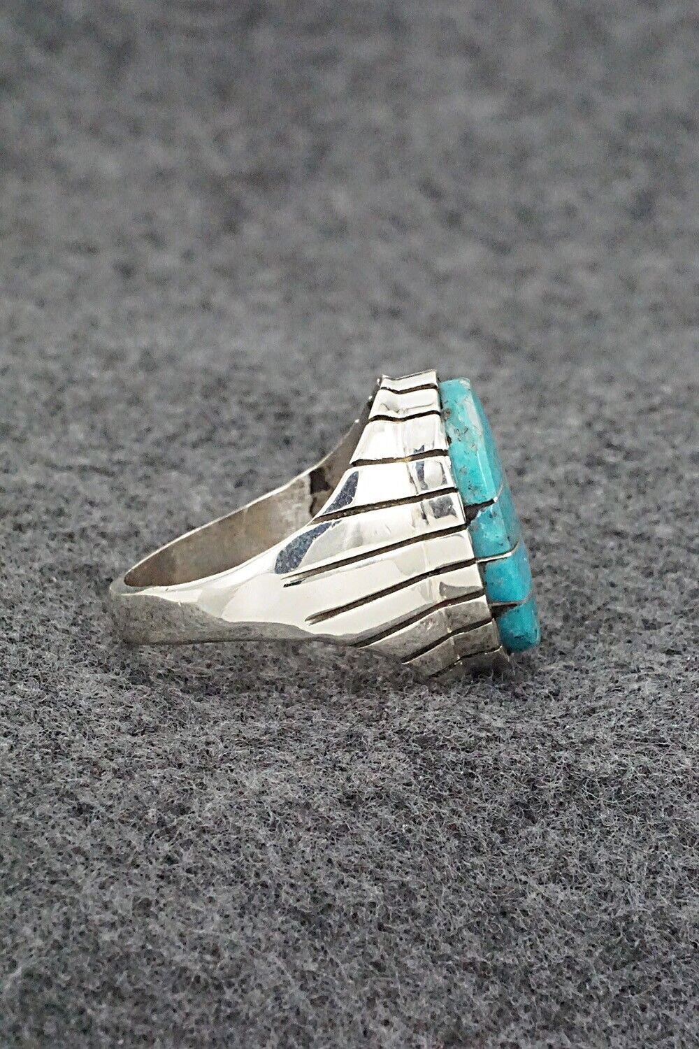 Turquoise & Sterling Silver Ring - Trevor Jack - Size 10