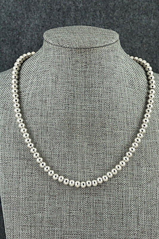Sterling Silver Navajo Pearl Necklace - Dorinda Mariano