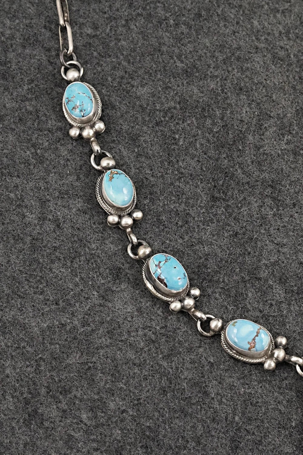 Turquoise & Sterling Silver Necklace and Earrings Set - Kathleen Livingston