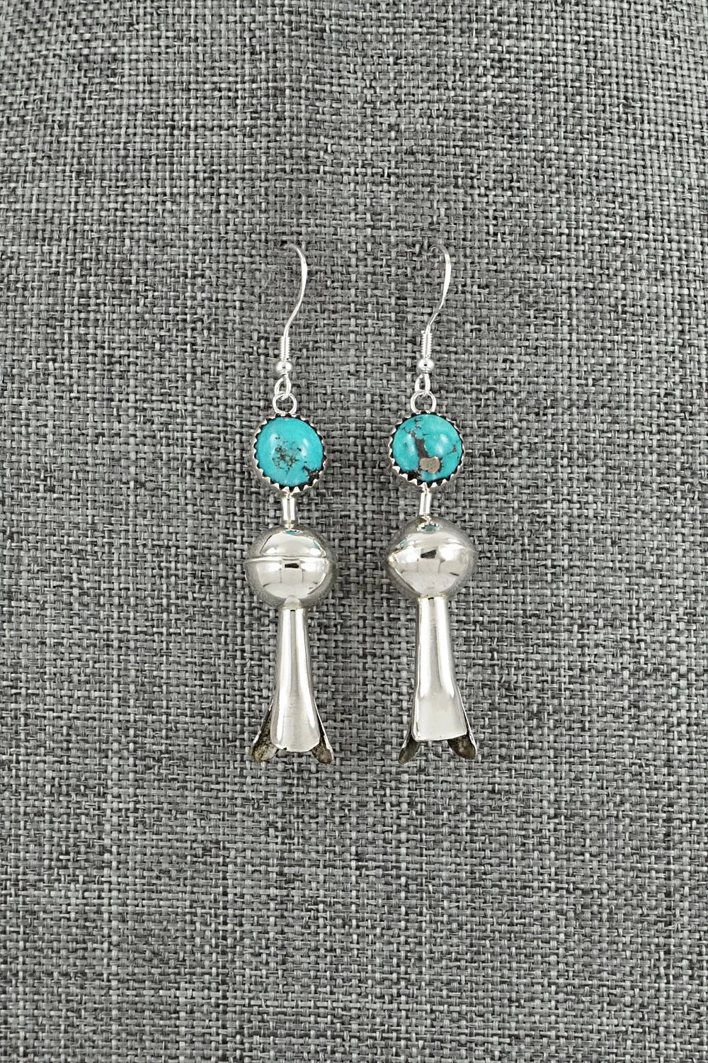 Turquoise & Sterling Silver Blossom Earrings - Emily Tsosie