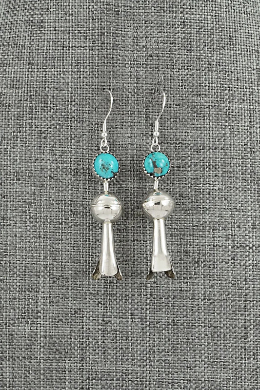 Turquoise & Sterling Silver Blossom Earrings - Emily Tsosie
