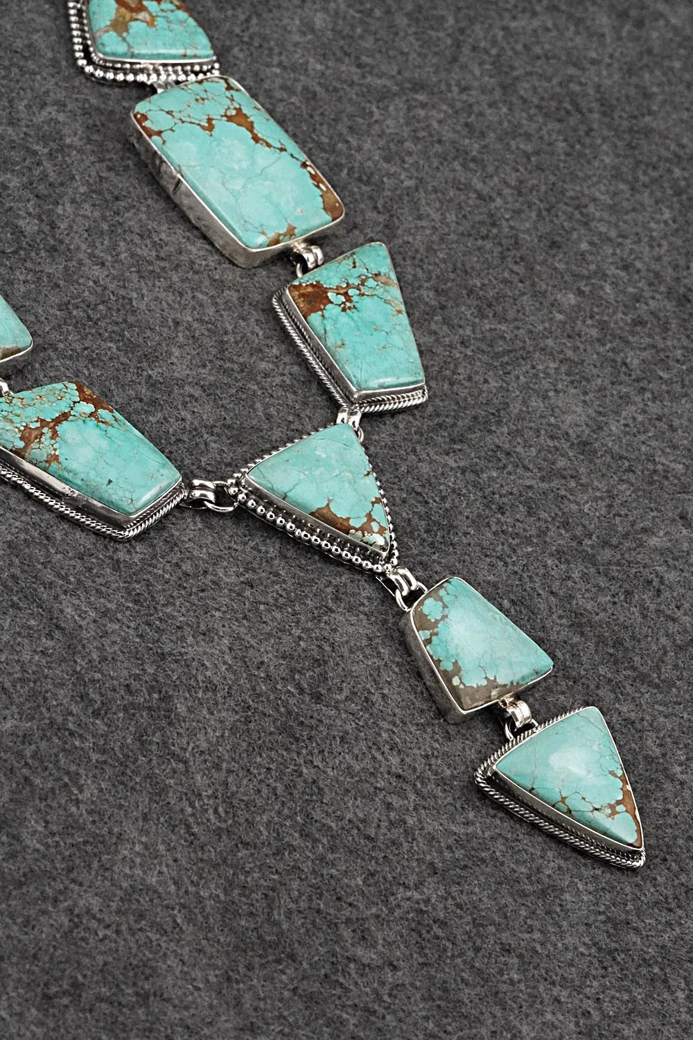 Turquoise & Sterling Silver Necklace and Earrings Set - Darrin Livingston