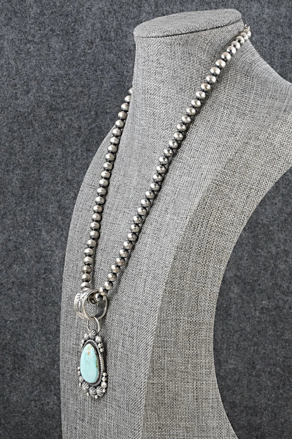 Turquoise & Sterling Silver Necklace - Tom Lewis