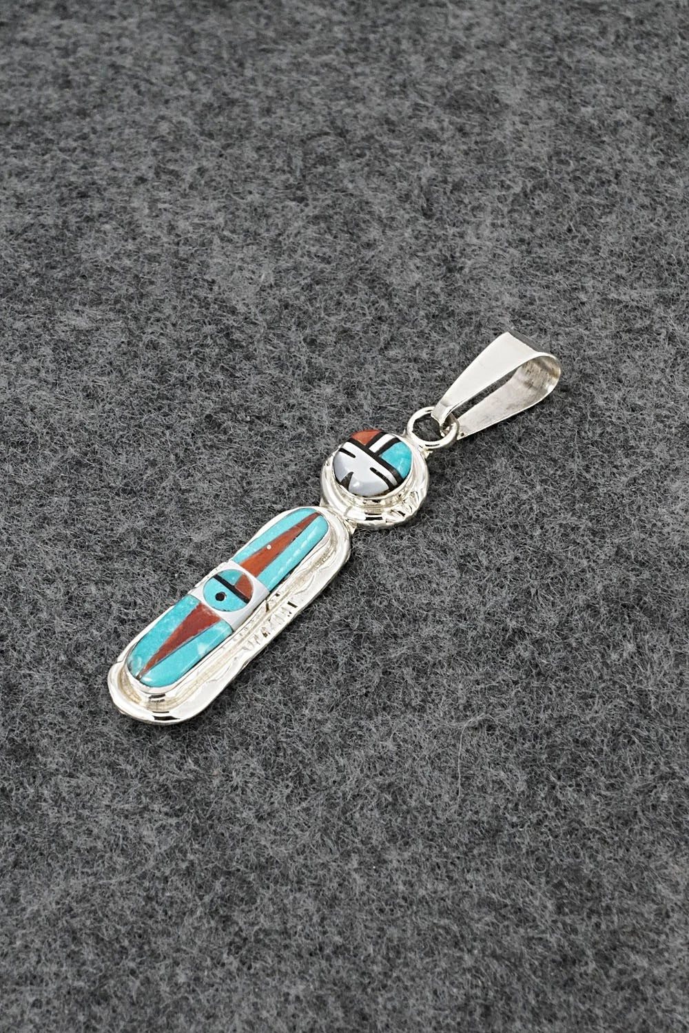 Multi Stone & Sterling Silver Pendant - Rayland Edaakie
