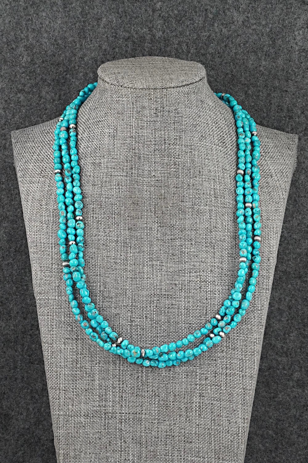 Turquoise & Sterling Silver Necklace - Theresa Skeets