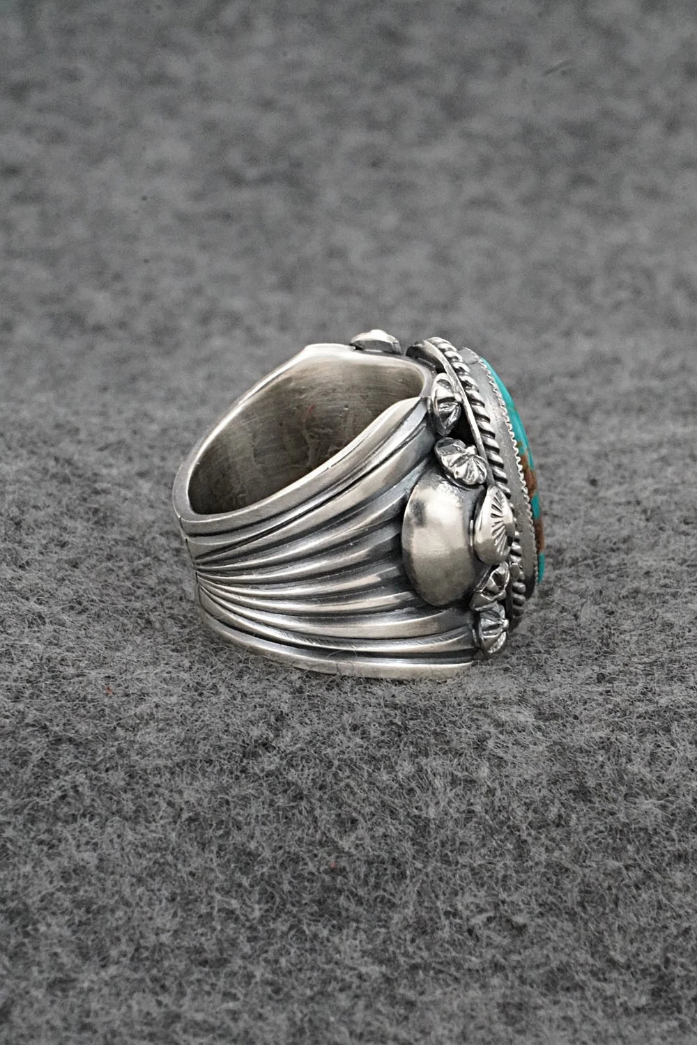 Turquoise & Sterling Silver Ring - Delbert Gordon - Size 8