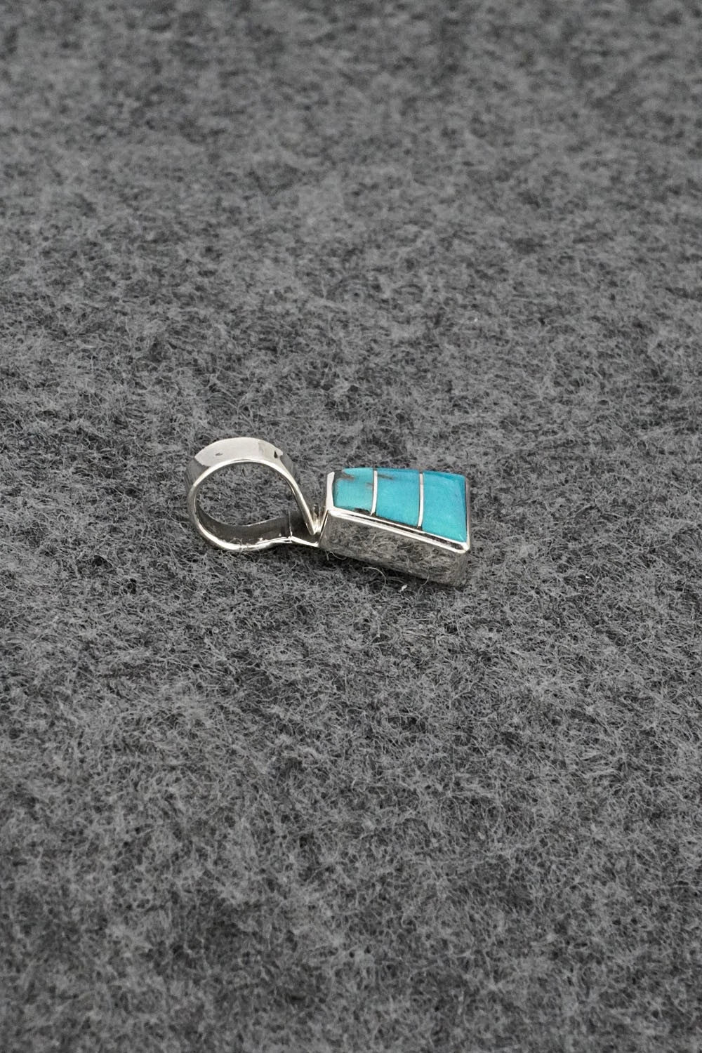 Turquoise & Sterling Silver Inlay Pendant - Michelle Haloo