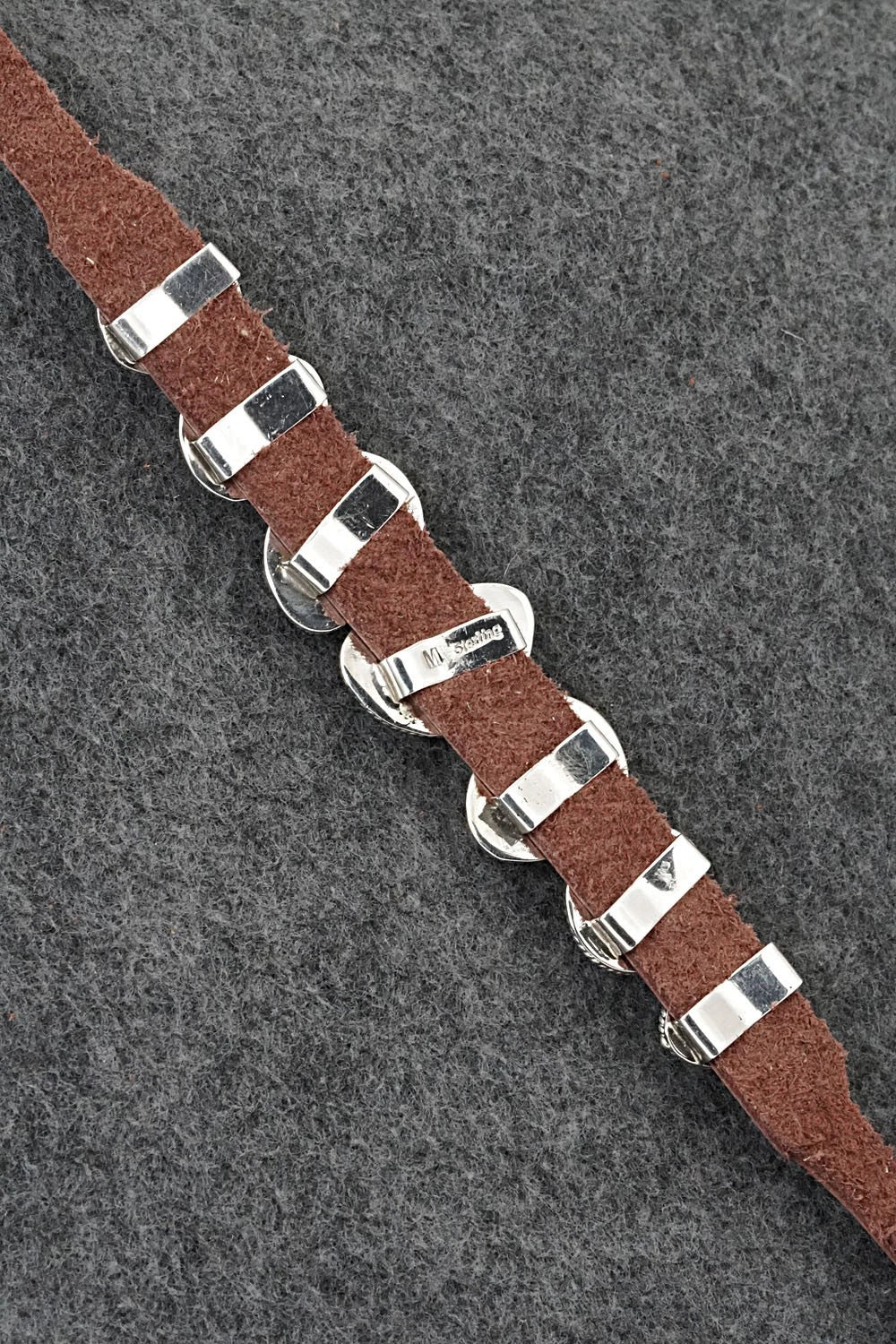 Turquoise, Sterling Silver & Leather Bracelet - Marlene Ramone