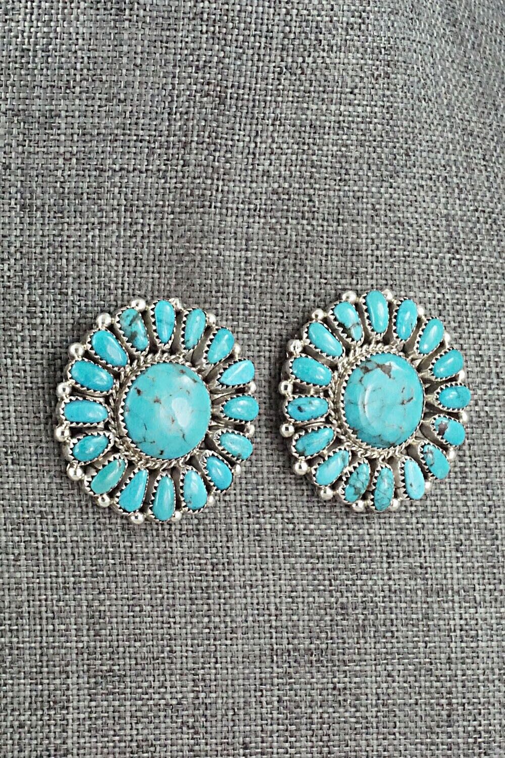 Turquoise & Sterling Silver Earrings - Jaz Wilson