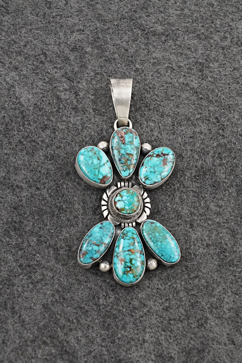 Turquoise & Sterling Silver Pendant - Mark Yazzie