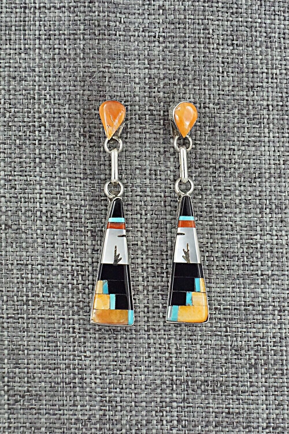 Multi-Stone Inlay & Sterling Silver Earrings - Jason Bobelu
