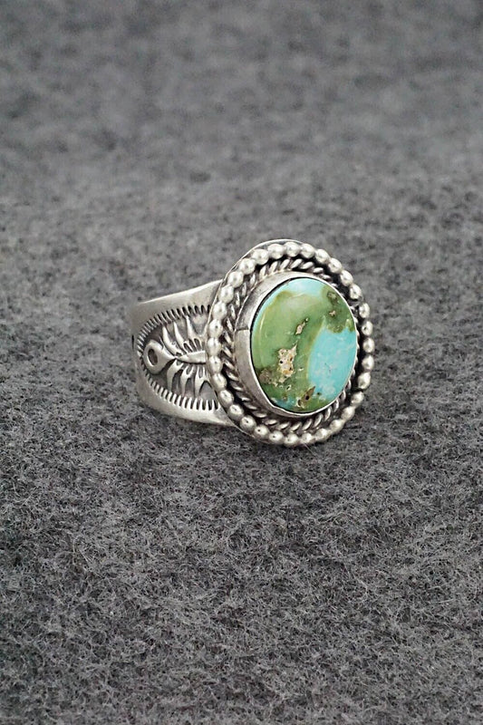 Turquoise & Sterling Silver Ring - Jeannette Saunders - Size 8