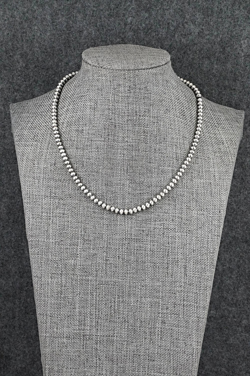 Sterling Silver Navajo Pearl Necklace 14" - Dorinda Mariano