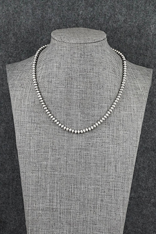 Sterling Silver Navajo Pearl Necklace 14" - Dorinda Mariano