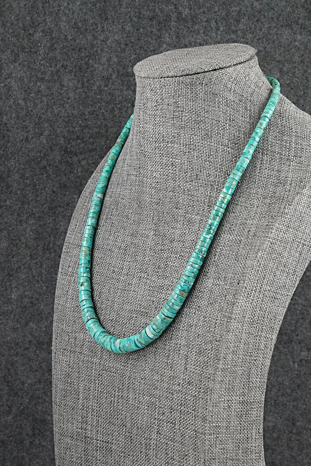 Turquoise & Sterling Silver Necklace 18" - Doreen Jake