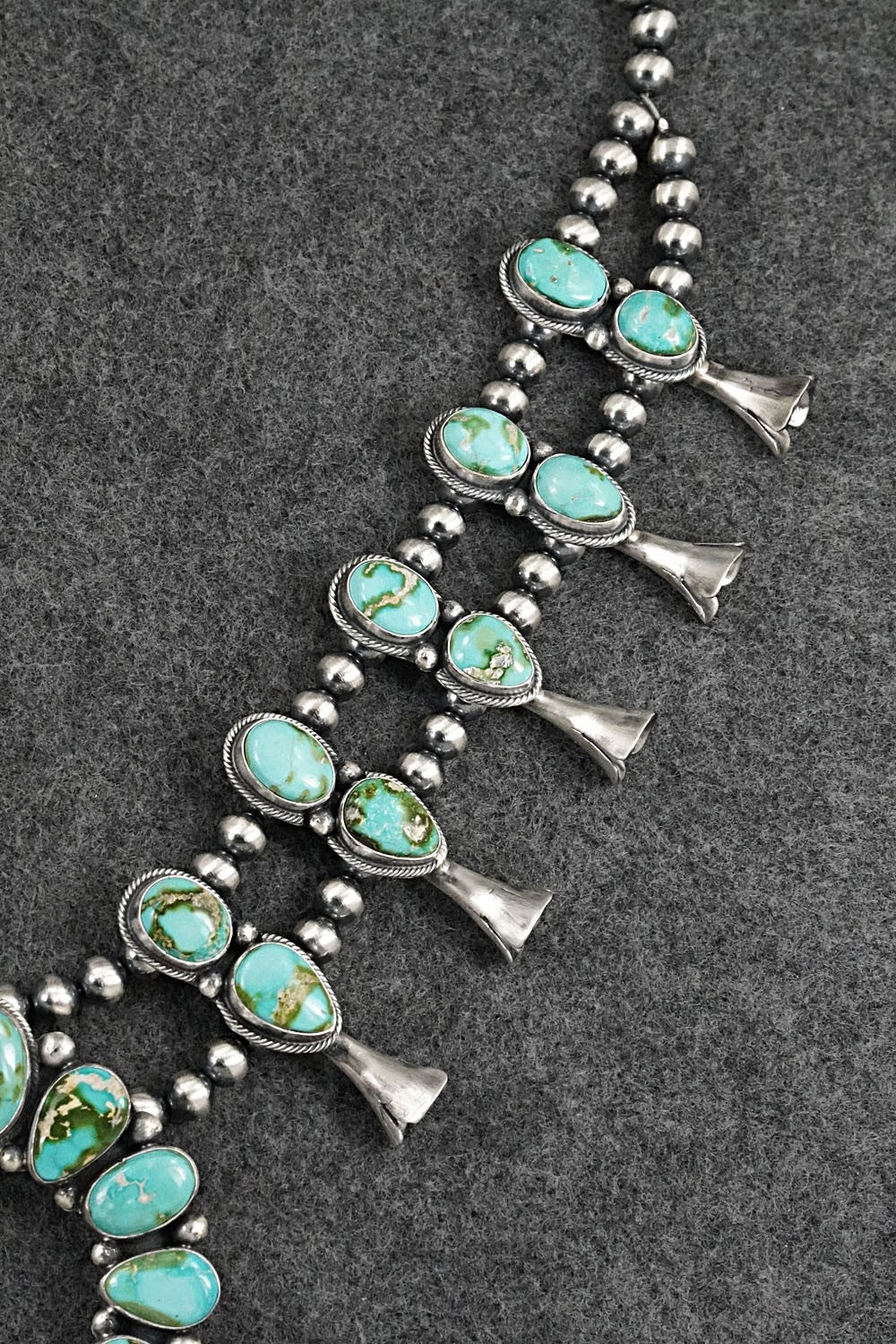 Turquoise & Sterling Silver Squash Blossom Set - Darrin Livingston