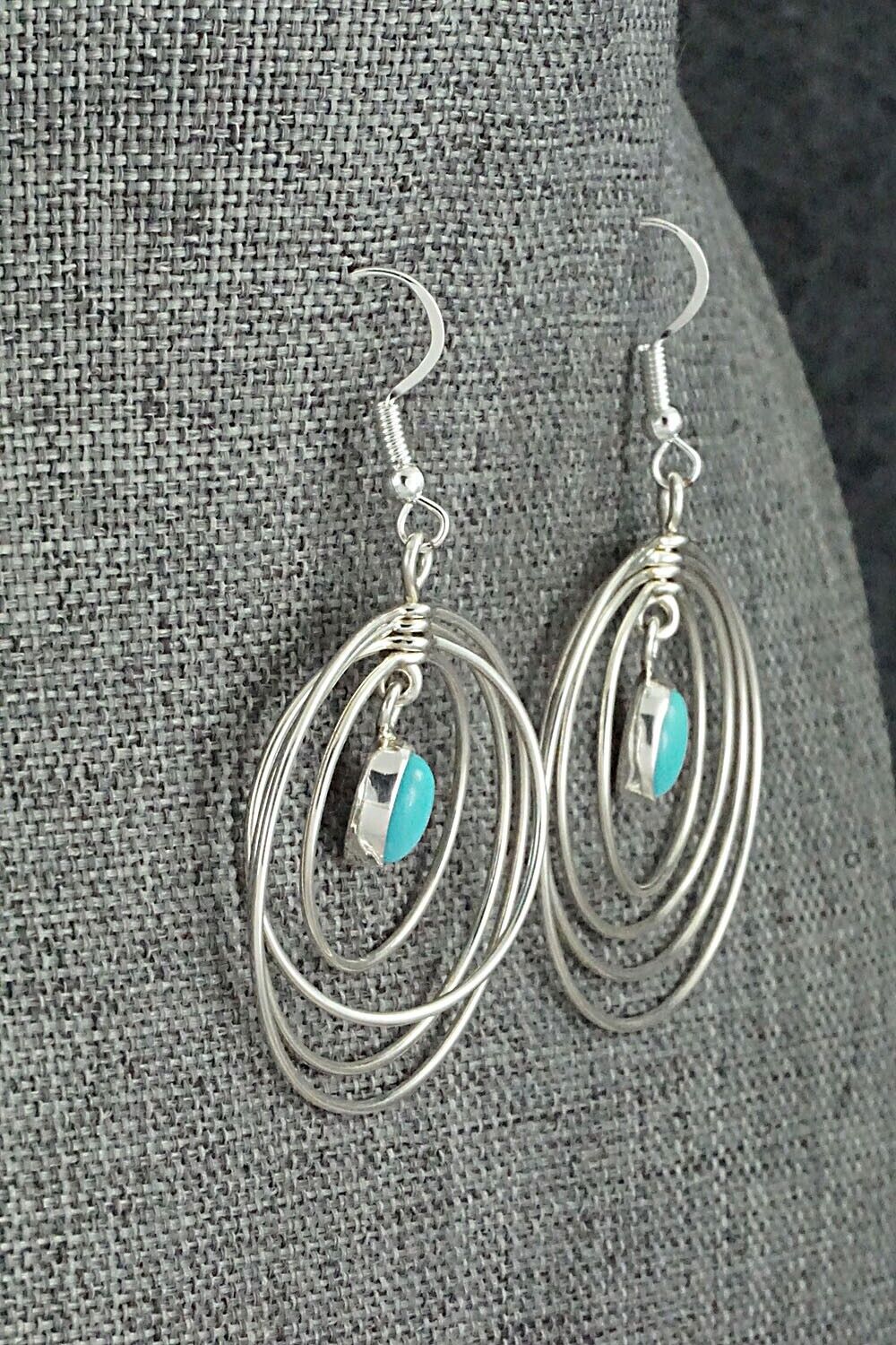 Turquoise and Sterling Silver Earrings - Edith Kee